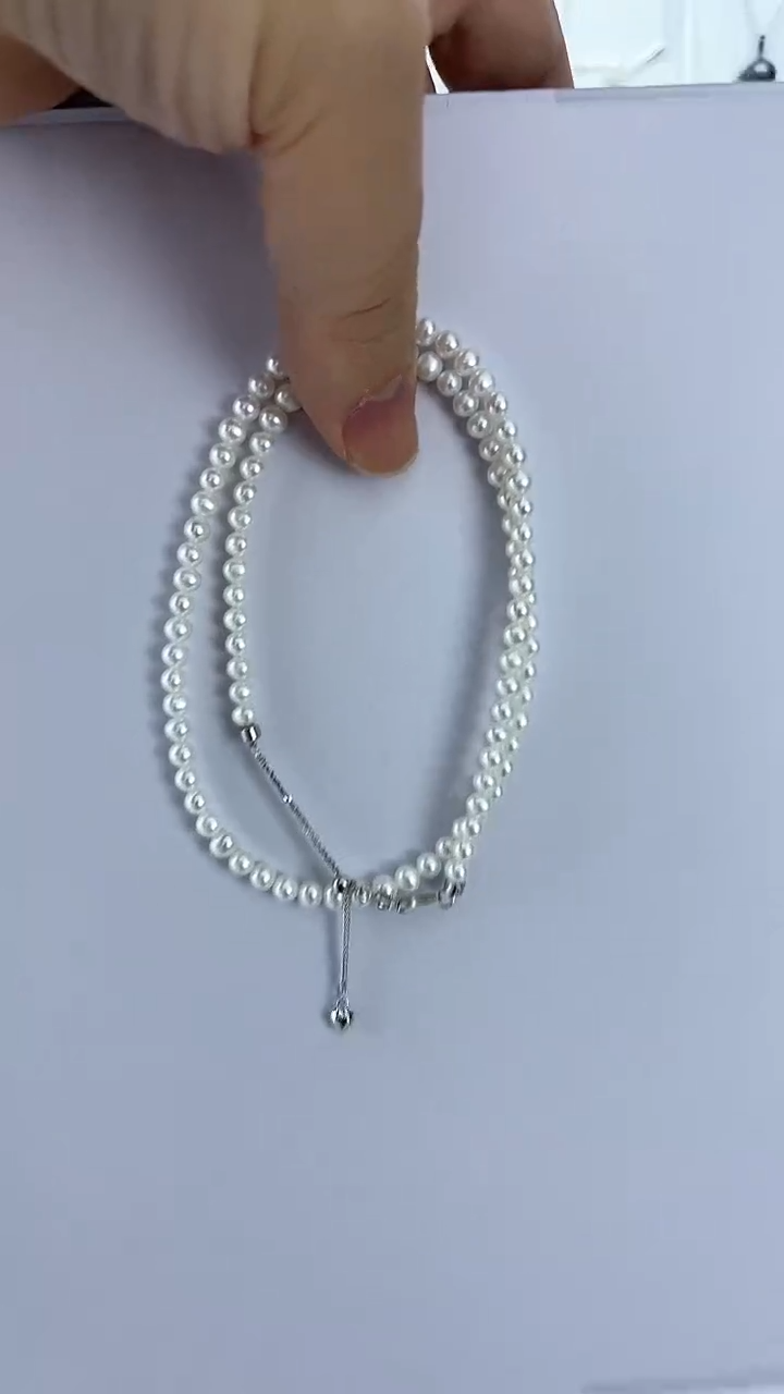 【闪购商品】淡水珍珠颈饰未镶嵌21天然极光珍珠亮白光小米珠4-5