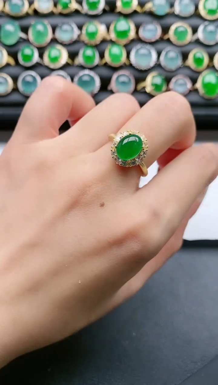 【闪购商品】翡翠戒指银S925镶嵌111111