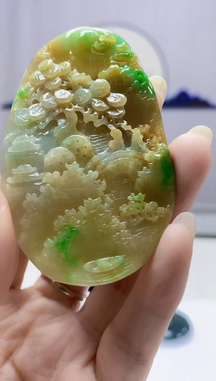 定制翡翠未镶嵌小**.4917DD-毛货挂件