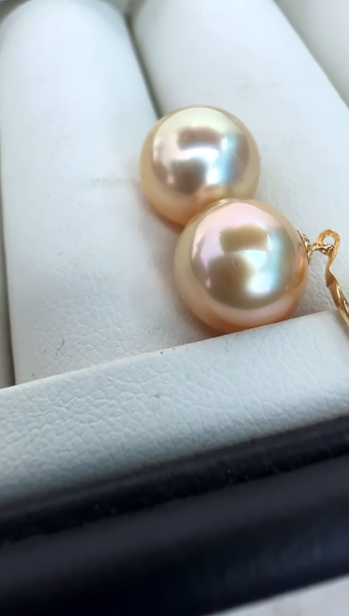 【闪购商品】海水珍珠耳饰18K金镶嵌耳钩