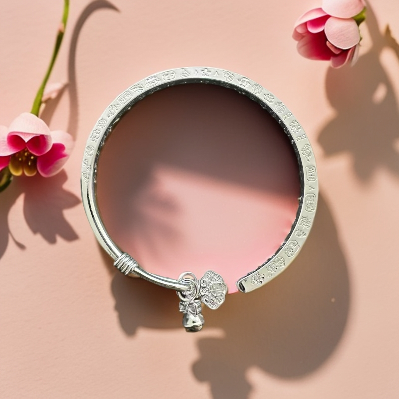 YZ082 平安福银色精品手环无礼盒