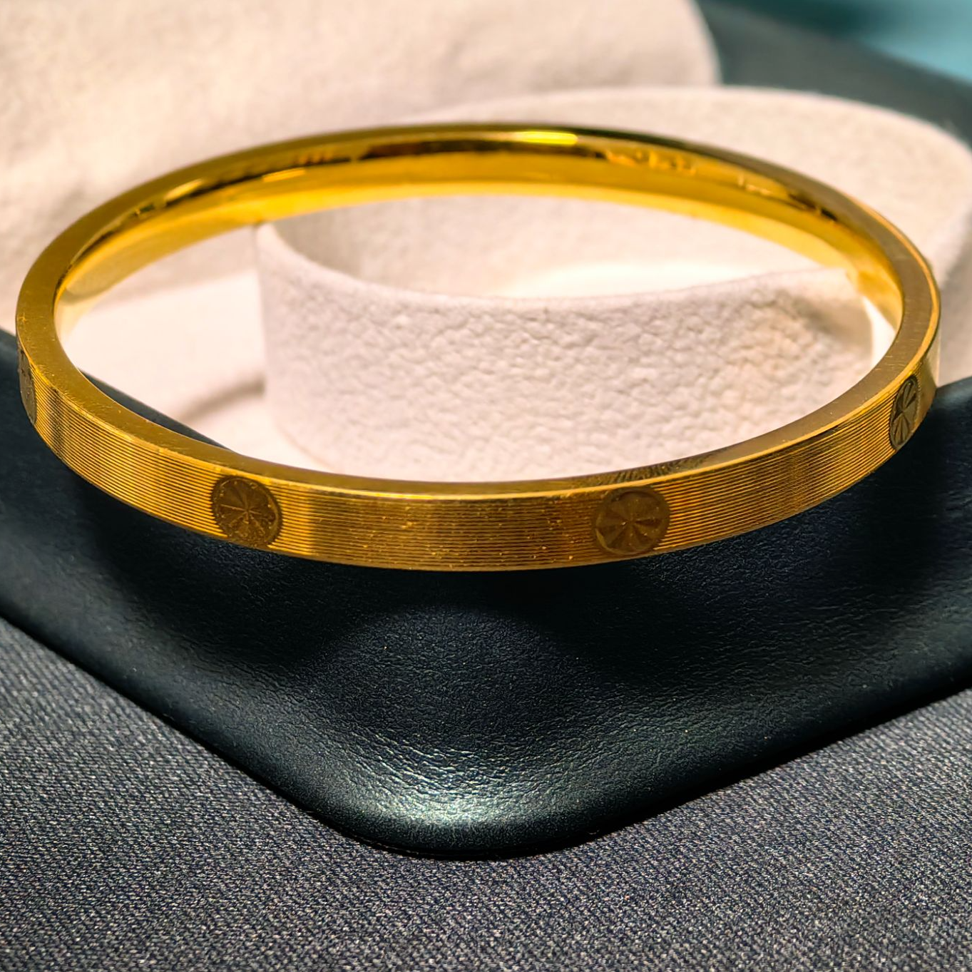 足银手镯 厚金足银999工艺米字星点手镯拉丝高品质手环