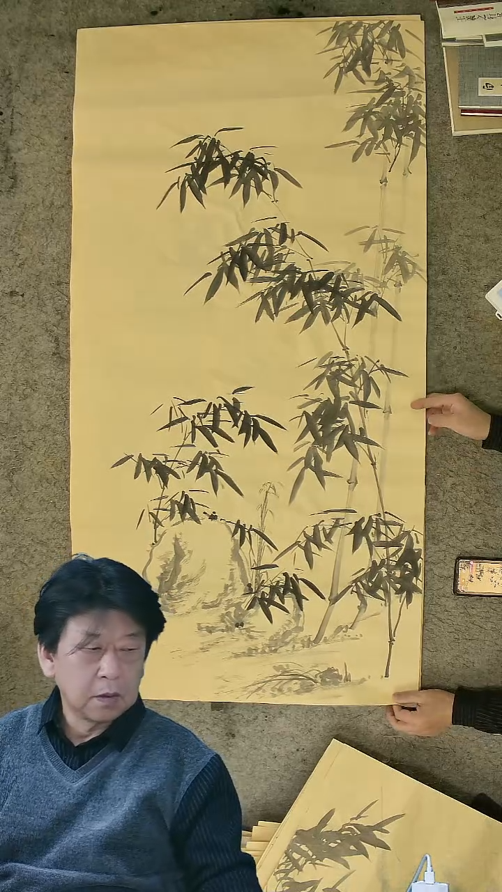 国画四尺整张  墨竹  69*138cm 