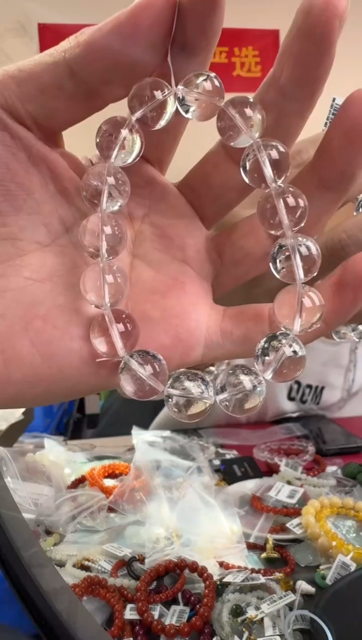 未镶嵌手链水晶约12mm白水晶圆珠单圈手串