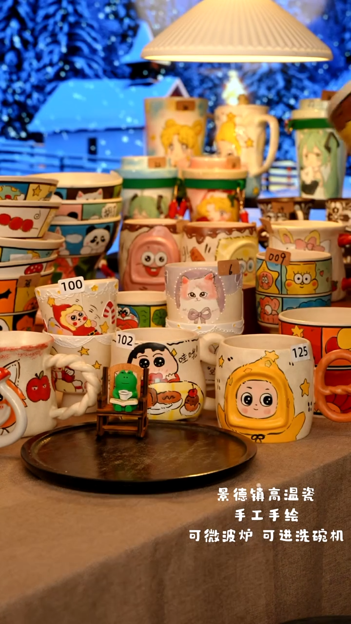 陶瓷001景德镇原创手作设计师款高温手工手绘