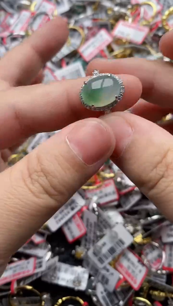 【闪购商品】翡翠戒指银S925镶嵌111111---7