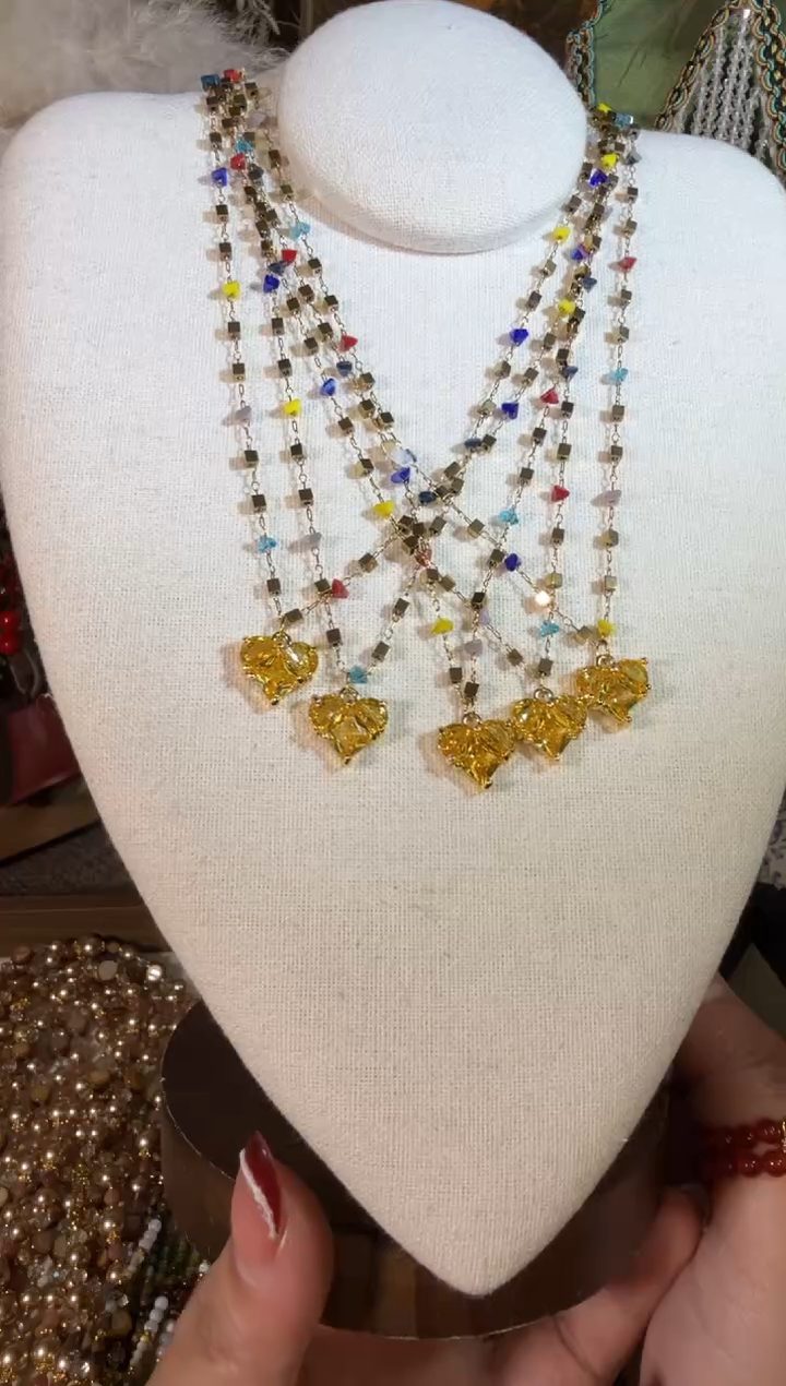 项链未镶嵌尖晶石黄锆爱心  605