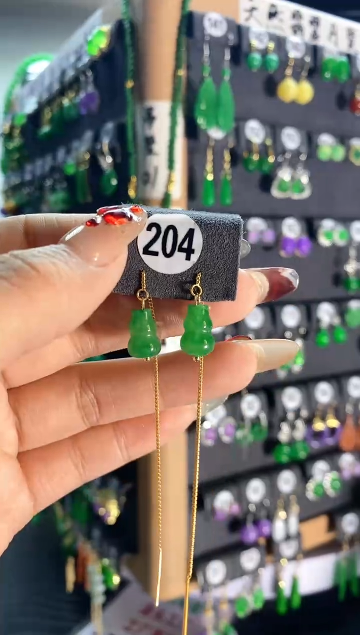 【闪购商品】翡翠耳饰银S925镶嵌204...