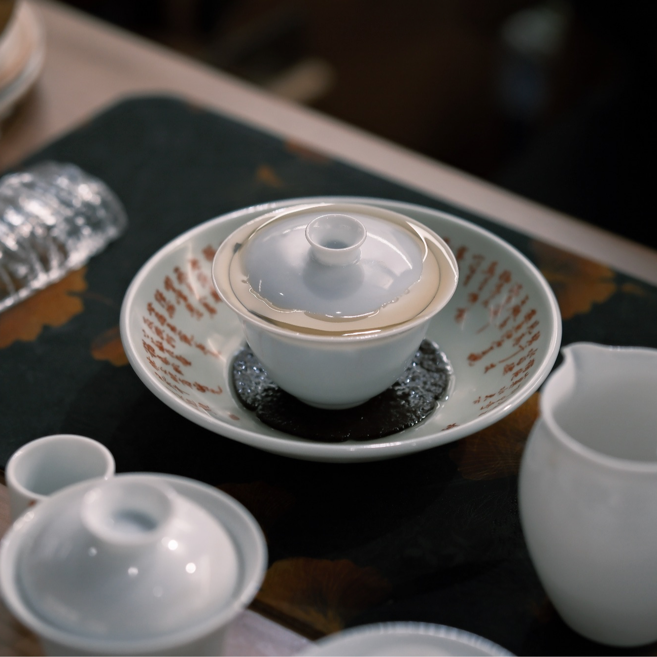 「捧香」 全手工景德镇玉泥盖碗 110ML 岩茶标准盖碗