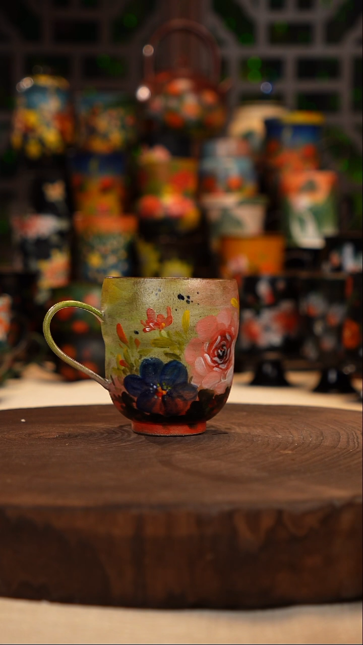 油画   手绘釉下彩   杯子