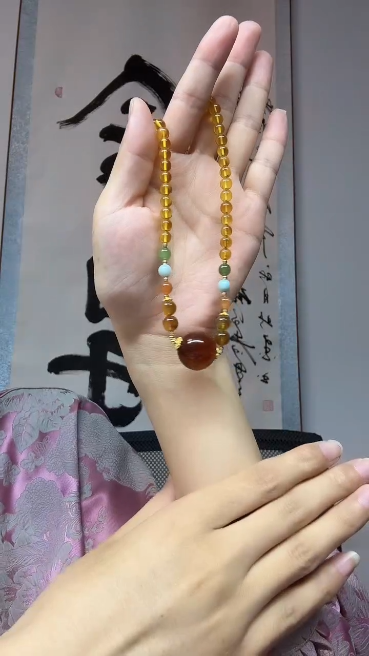 未镶嵌项链琥珀小何严选