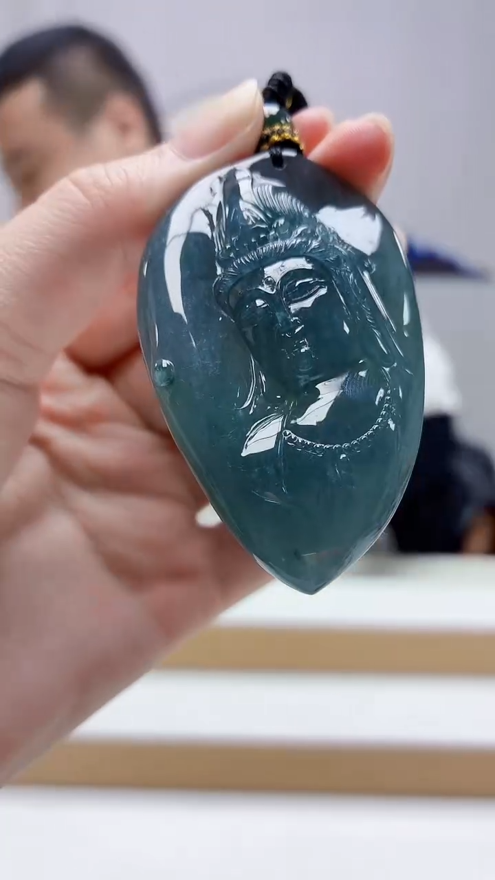 未镶嵌定制翡翠4898zm-毛货挂件28观音