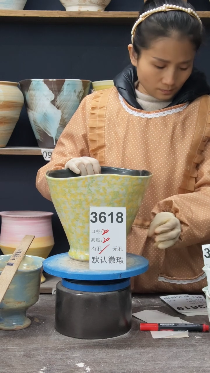 景德镇花盆默认微瑕3618