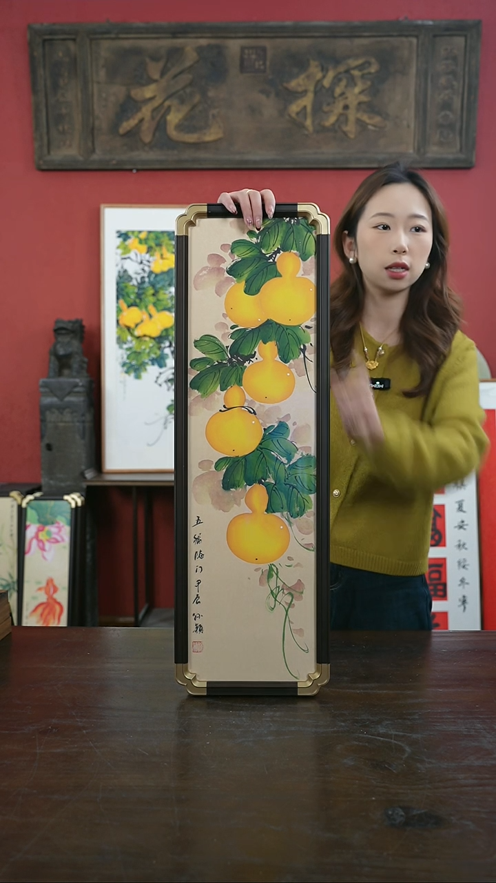 【闪购商品】书法手绘20*70-A602五福临门