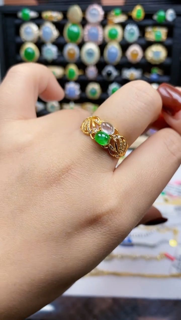 银S925镶嵌戒指翡翠53