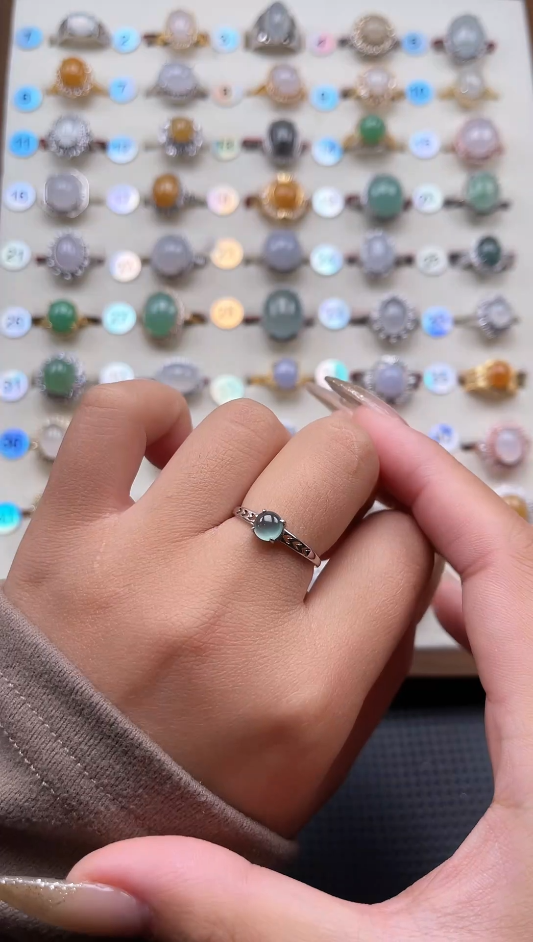 【闪购商品】翡翠戒指银S925镶嵌天然A货翡翠戒指