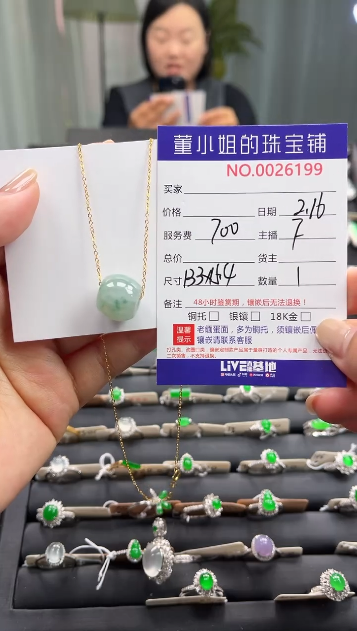 【闪购商品】翡翠项链银S925镶嵌项链