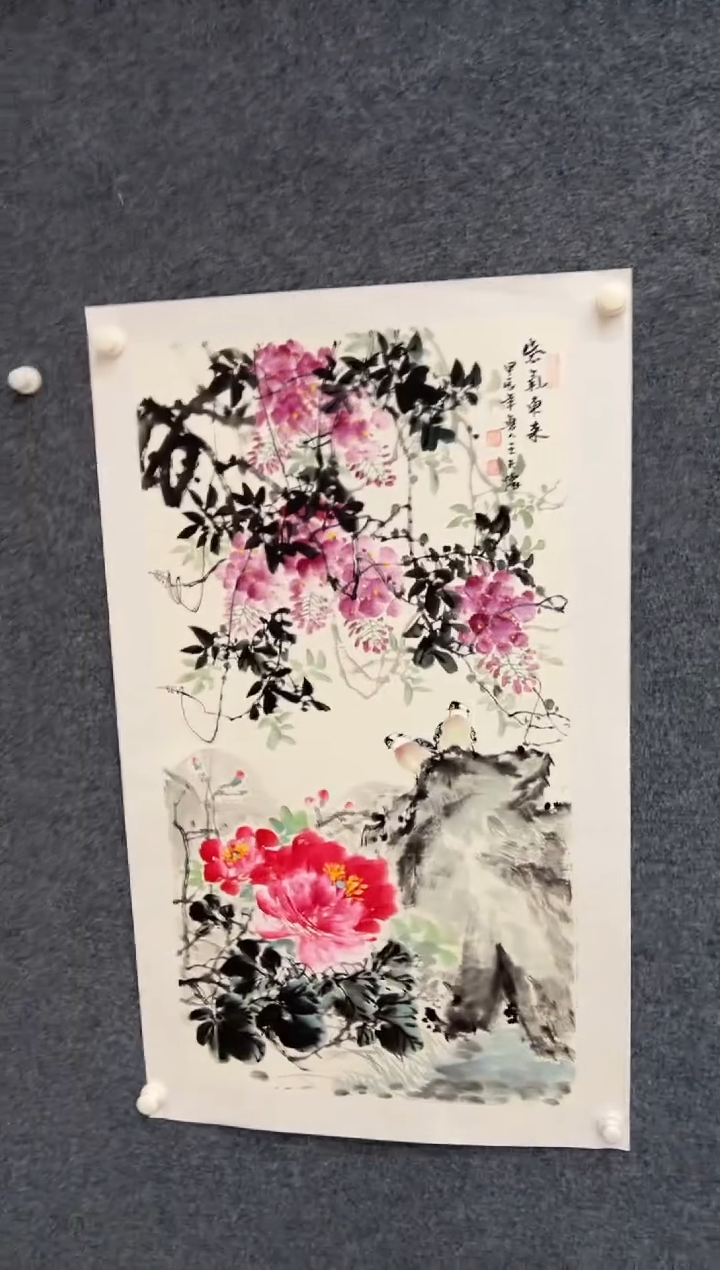 【闪购商品】国画1.26-王夫怀-3尺花鸟-016