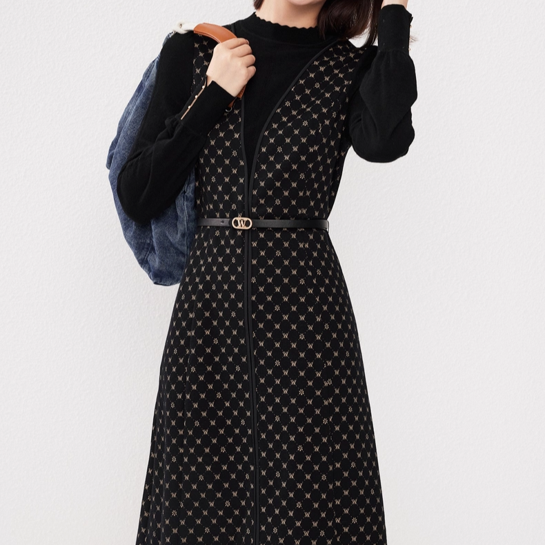 【Susie专属】ELSEWHERE珂思【商场同款】假两件气质拼接连衣裙女