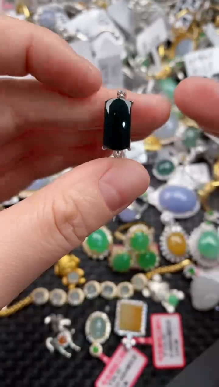 银S925镶嵌戒指翡翠11                1