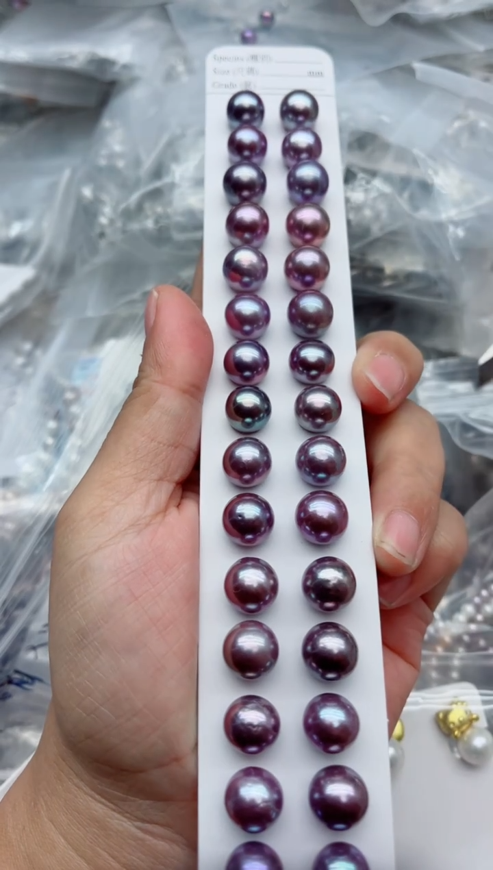 银S925镶嵌耳钉淡水珍珠多样性发其一，非无暇