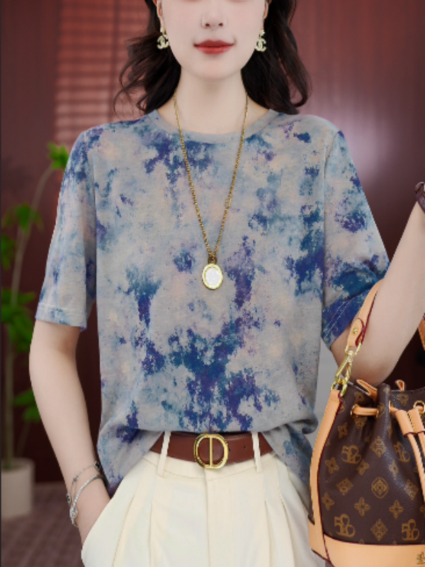 2025新款杭州原版T恤“清风雅韵”宽松撞色夏薄短袖t时尚上衣打底女