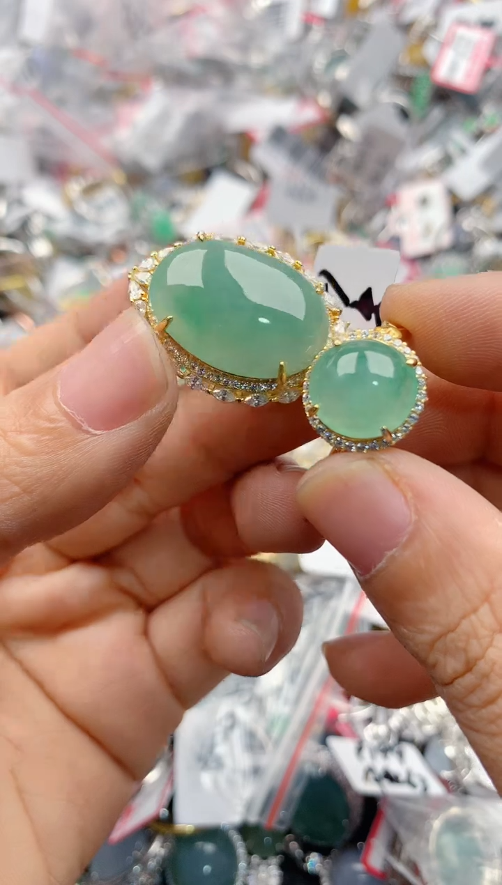 银S925镶嵌戒指翡翠333                4