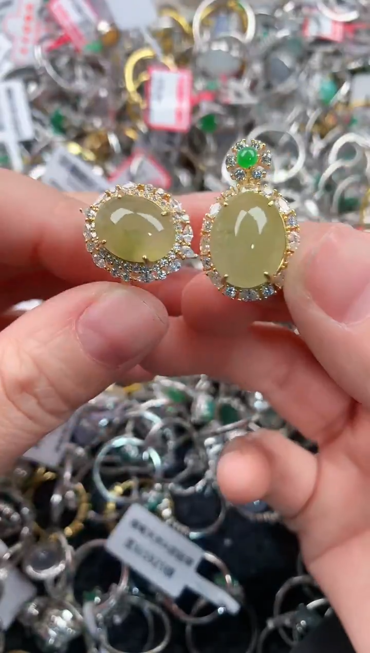 银S925镶嵌戒指翡翠10                  1