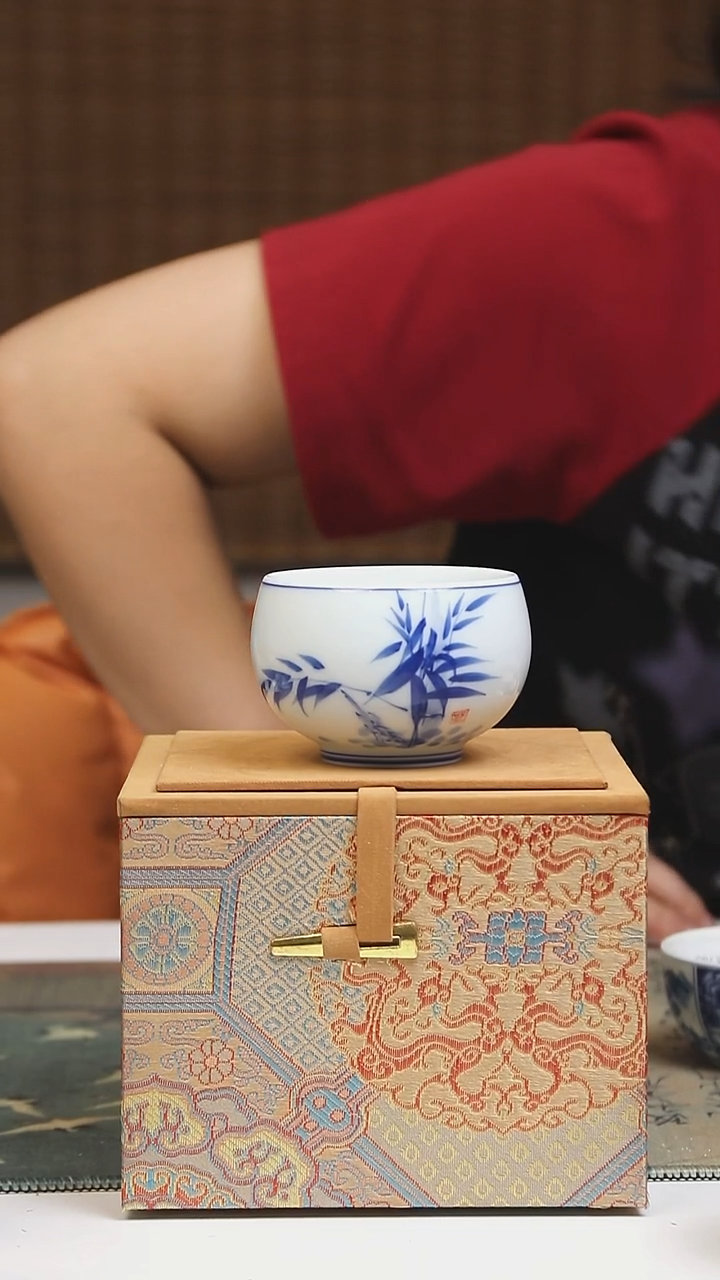 景德镇高温瓷竹子禅定杯