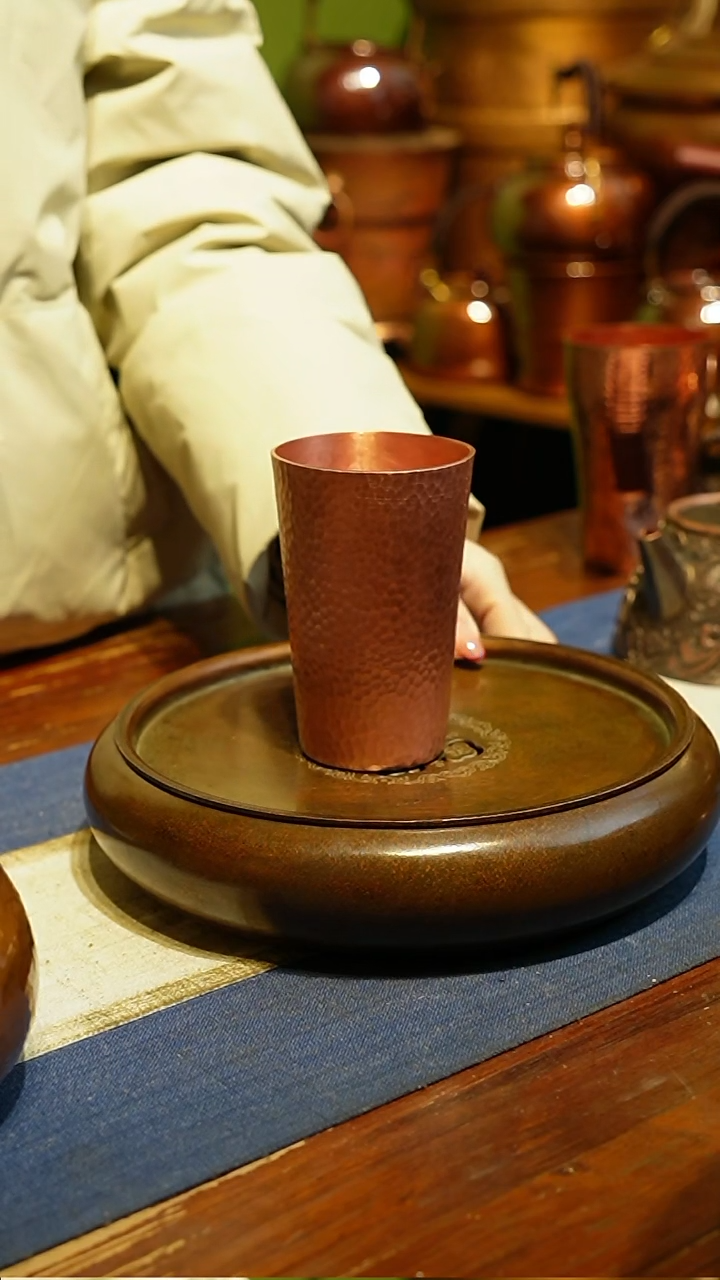 【闪购商品】纯紫铜原色锤纹冷饮杯