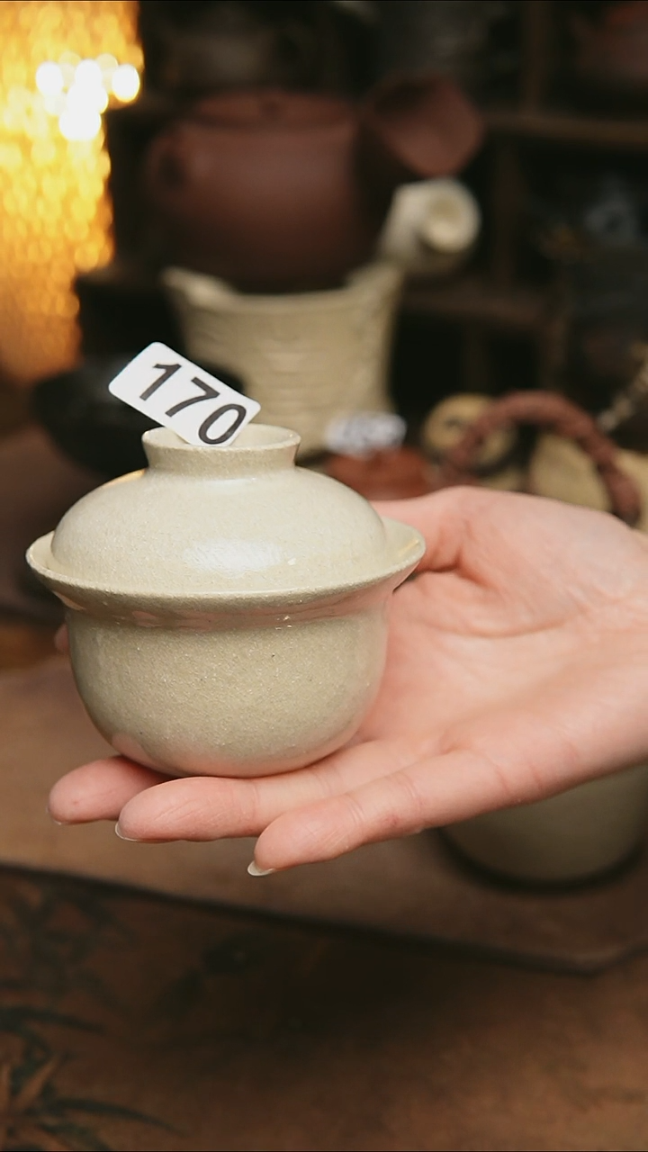 福利170号白陶全手工盖碗125毫升