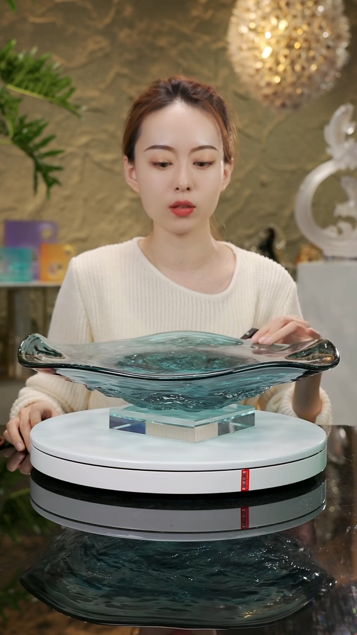 【闪购商品】瓷片福利海水蓝水波纹果盘小号