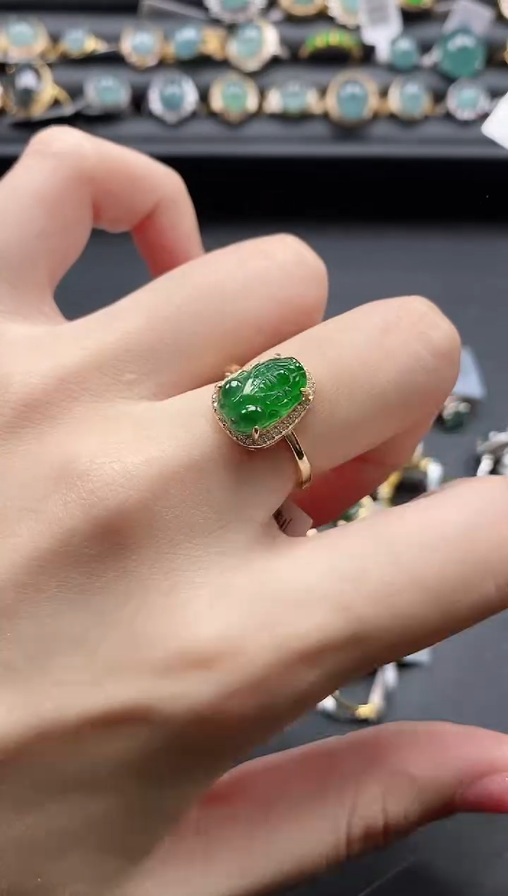 【闪购商品】翡翠戒指银S925镶嵌1111