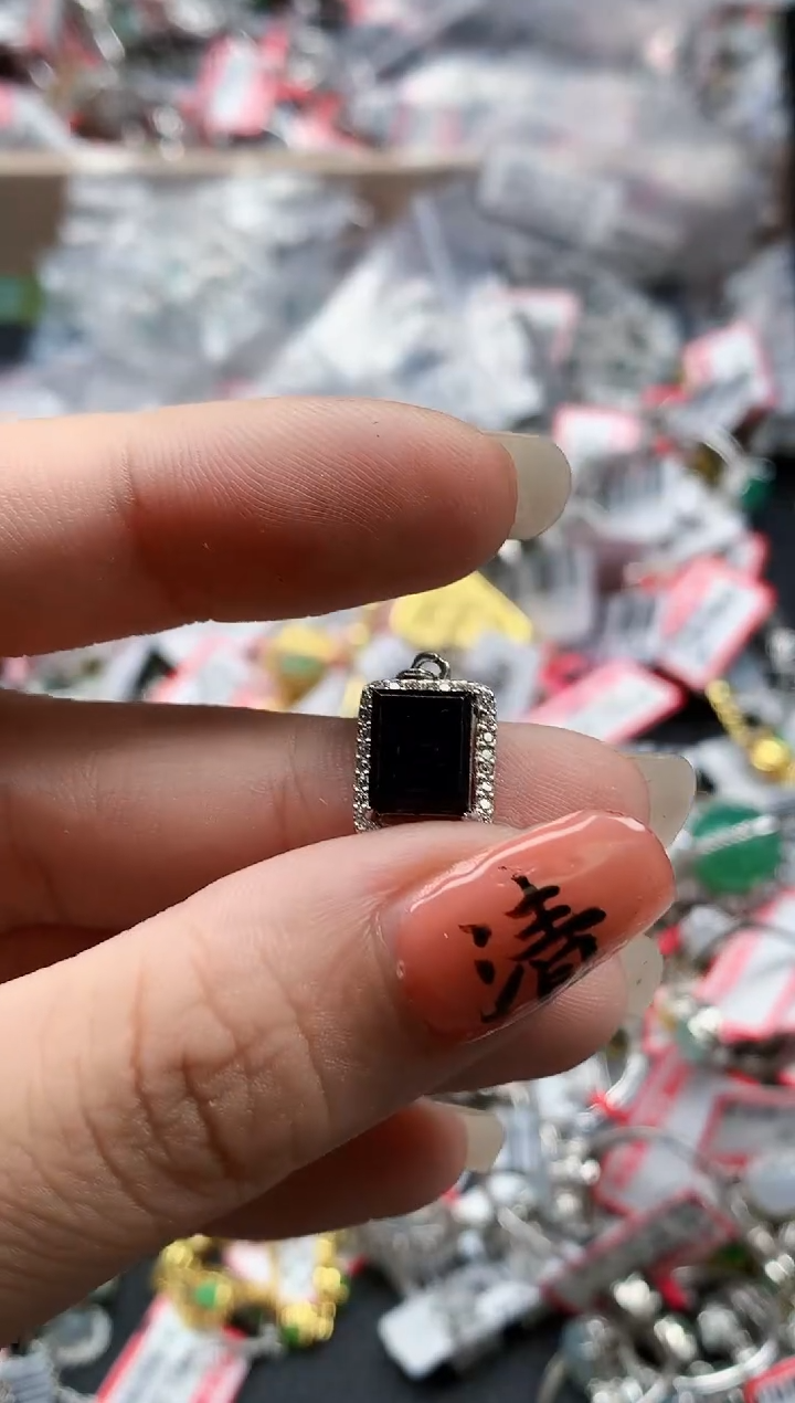 银S925镶嵌戒指翡翠天然A货缅甸翡翠