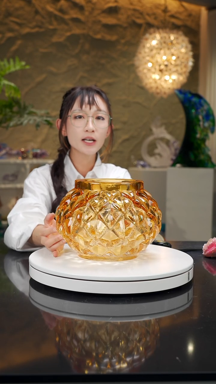 手工艺品琉璃琥珀色灯笼瓶