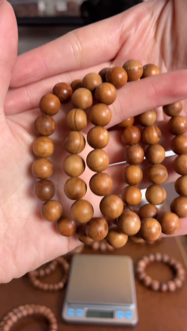 檀香木手串/手链印度迈索尔老山檀 1.0全品单圈圆珠 百年料