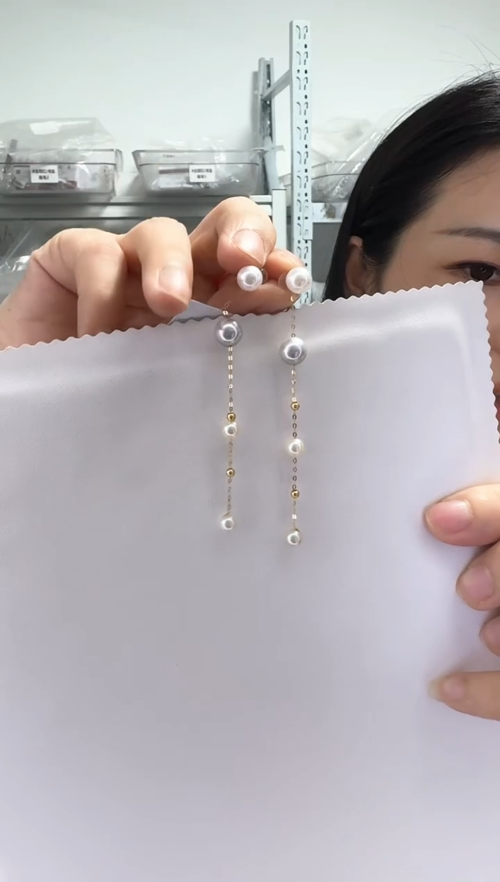18K金镶嵌海水珍珠NN珍珠耳饰@@p0851