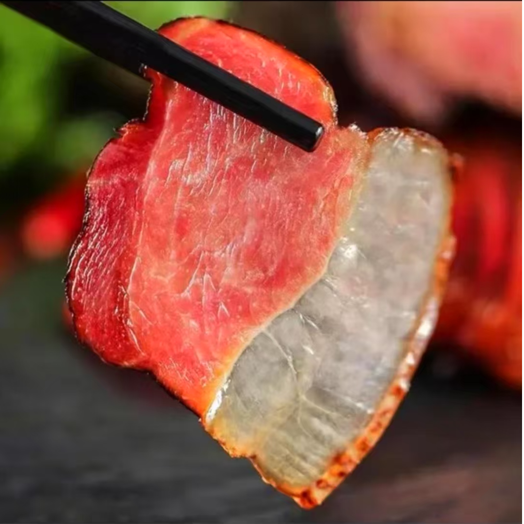 贵州农家家乡烟熏土猪后腿肉柏树枝青冈柴熏制老腊肉土特产