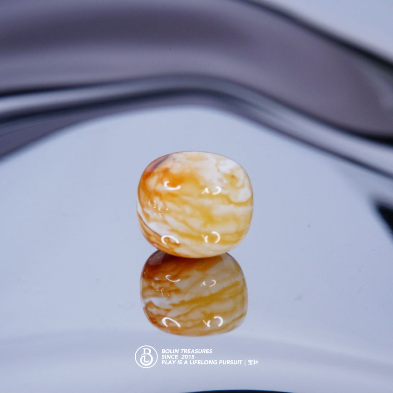 特惠7mm千层虎皮橘沁色老型单珠  天然琥珀蜜蜡精品文玩配饰