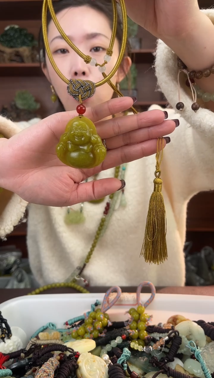 未镶嵌蛇纹石玉颈饰多样性发货拍一发一