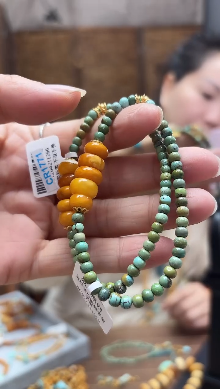 蜜蜡颈饰未镶嵌多样性发一件设计款 手串