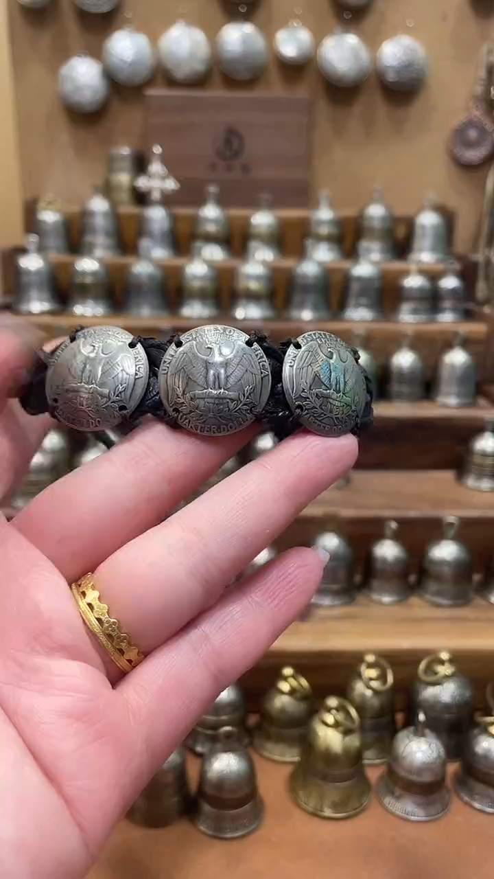 平****轮美国25美分手环牛皮绳