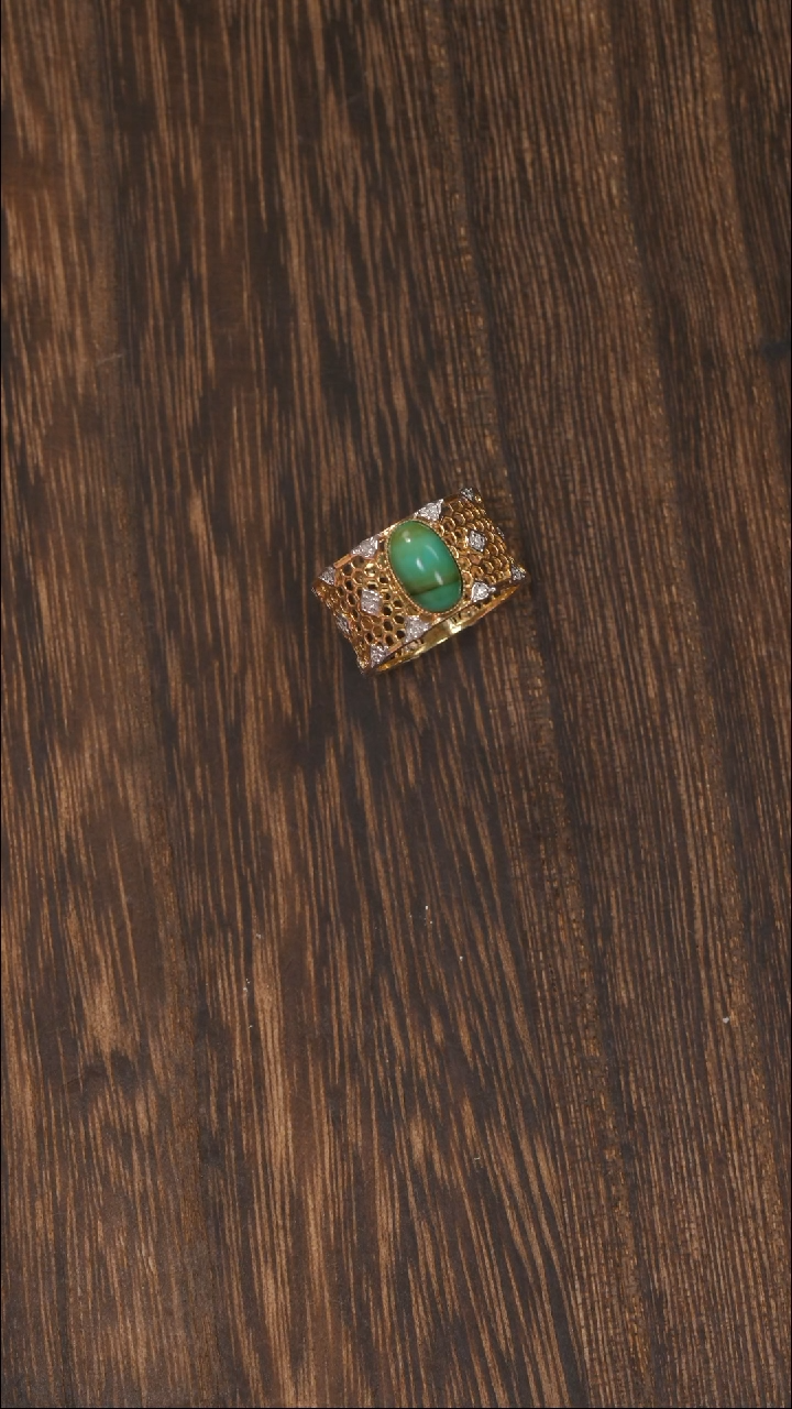 【闪购商品】绿松石戒指18K金镶嵌1