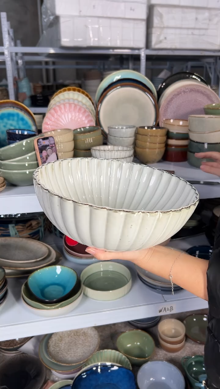 陶瓷外贸尾货瑕疵满20包邮X大汤盆微瑕