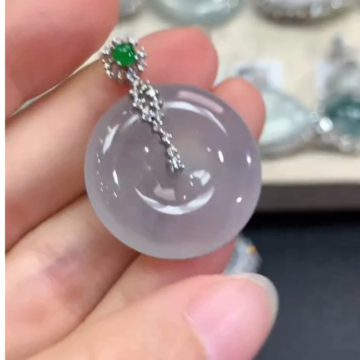 翡翠颈饰18K金镶嵌C27