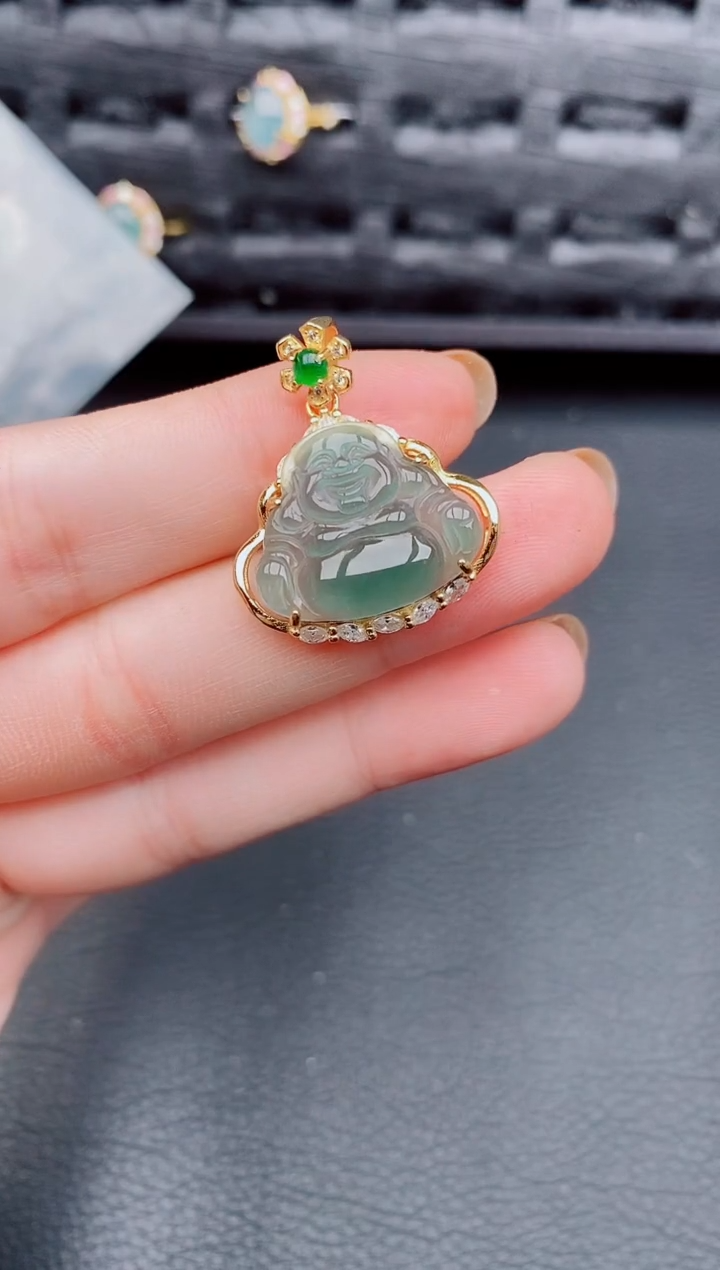 【闪购商品】翡翠颈饰银S925镶嵌天然a货翡翠388