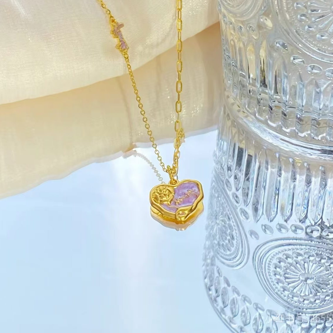 Chow Tai Seng/周大生足金珐琅莫奈联名心愿玫瑰套链