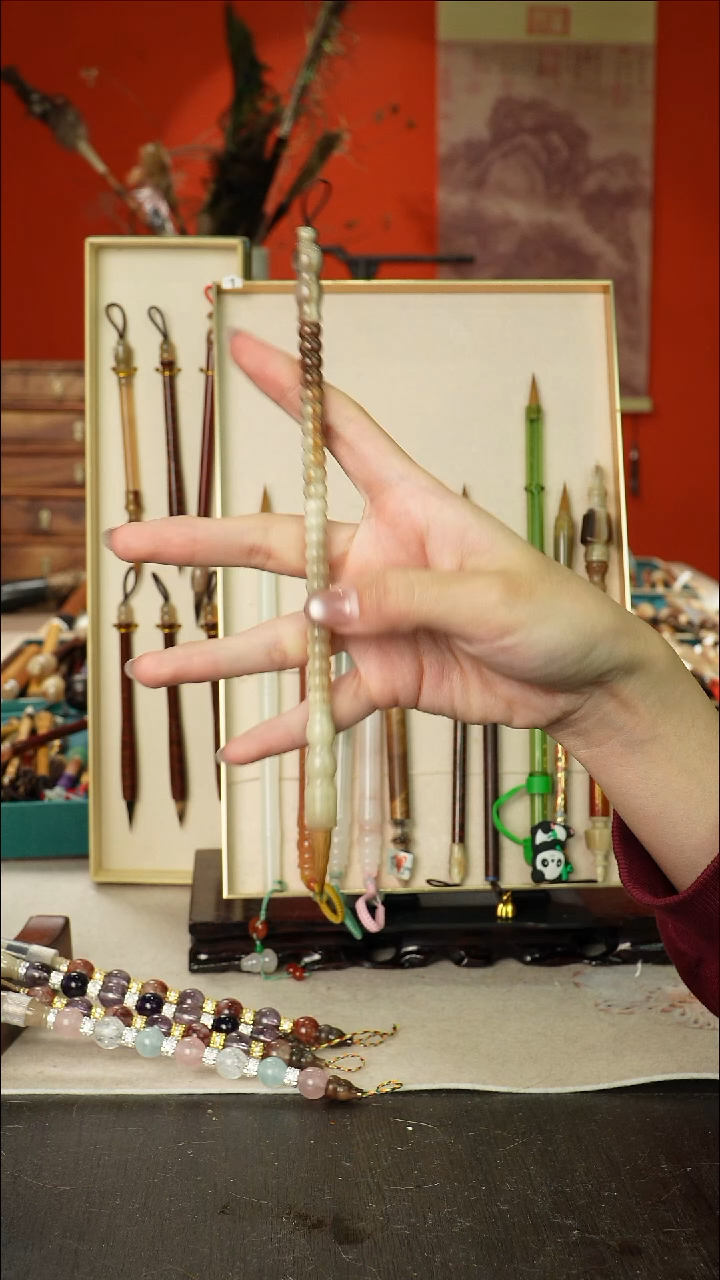 507号闪孤品高货毛笔链接 清水试笔 蘸墨不退