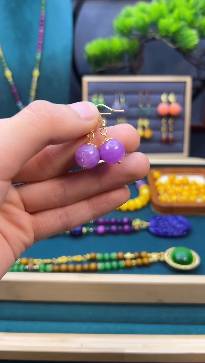 【闪购商品】翡翠耳饰14K金镶嵌E330       