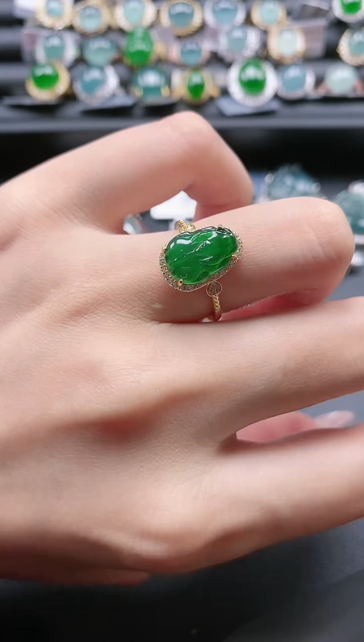 【闪购商品】翡翠戒指银S925镶嵌51511